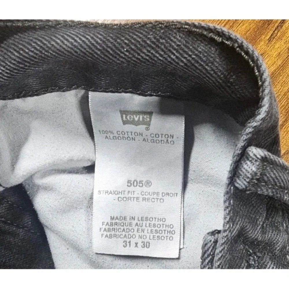 Y2K Levis 505 Jeans Men's 31x29 Straight‎ Fit Black Wash Denim Casual Pants